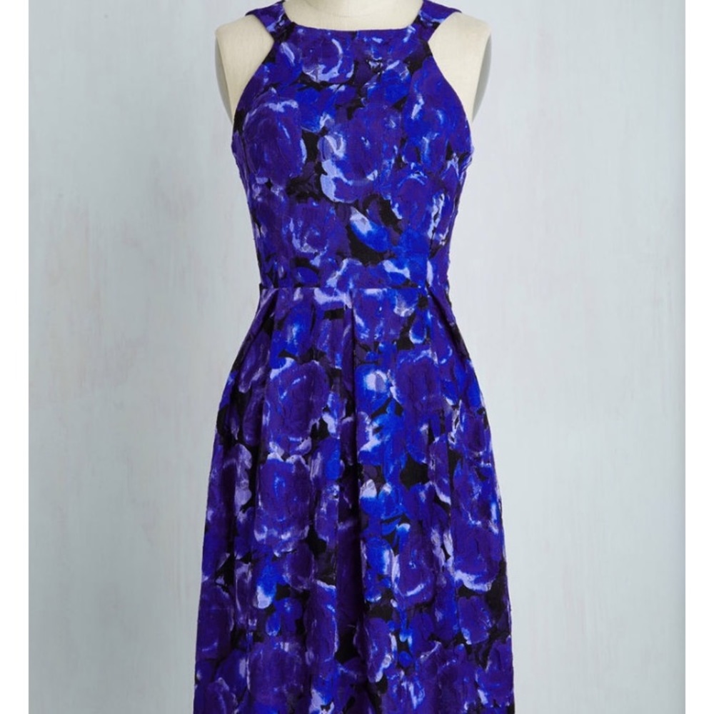 Anthro Coconino by Eva Franco Cobalt Floral Dress